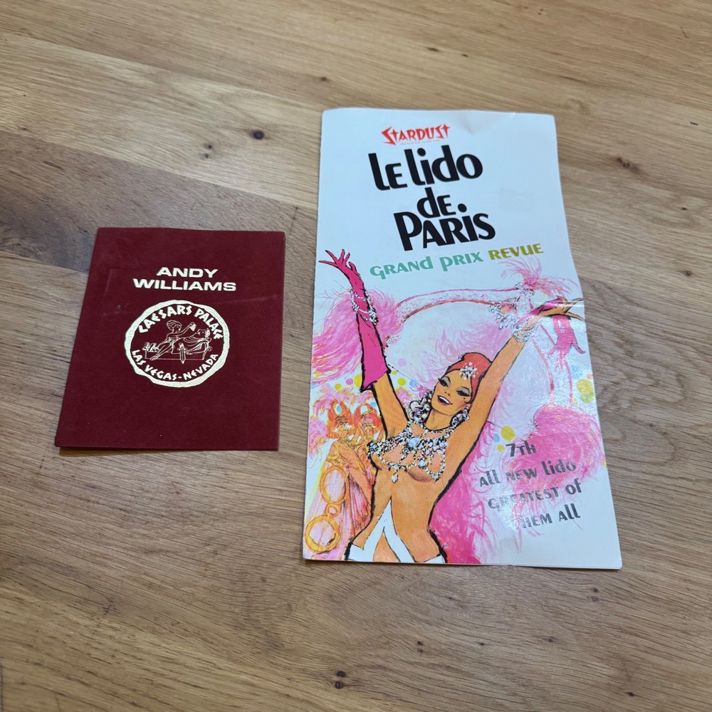 Vintage 1967 Stardust Lido de Paris & Caesars Palace Andy Williams Programs